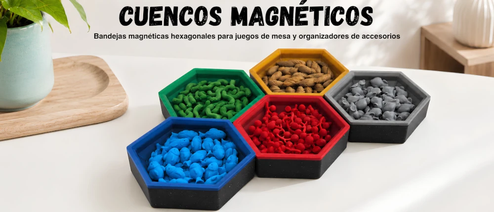 Cuencos magnéticos modulares para juegos de mesa