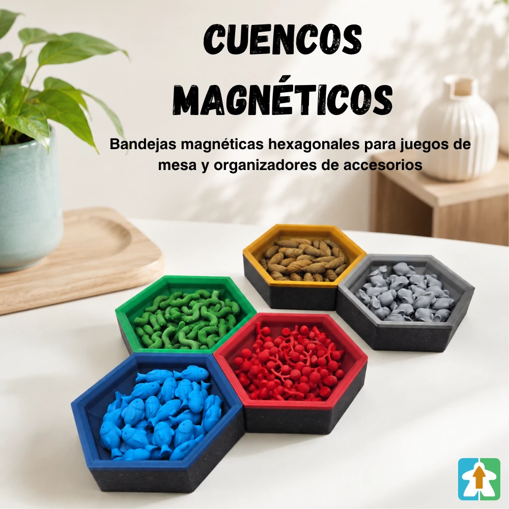 Cuencos magnéticos modulares para juegos de mesa